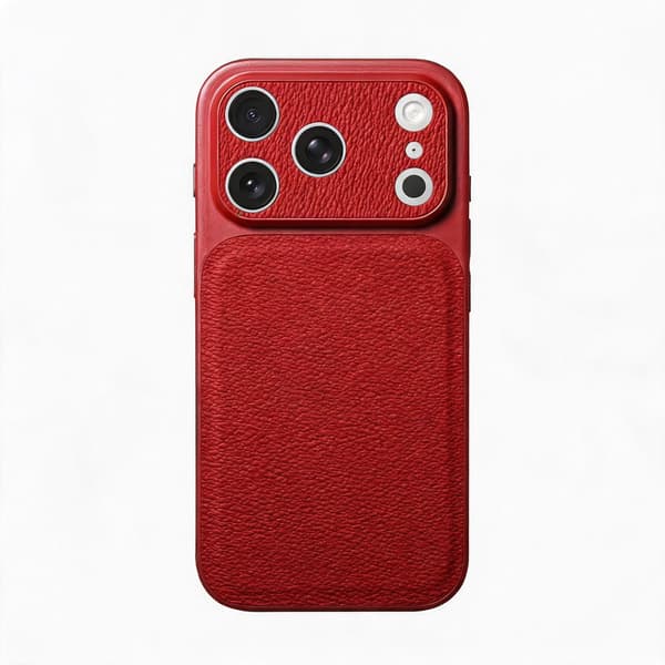Litsi-kuvioinen ja pudotussuojattu kotelo iPhone 18 Prolle Red