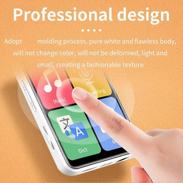 Bluetooth 5.0 MP3 Player Full Touch Screen Student Walkman Hifi Sports Music Player Mp4 Video Player Built-in Speaker, A Black