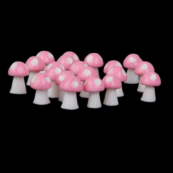 Miniatyr svamp mini älvträdgård pyssel mikro dekor rosa lila gul