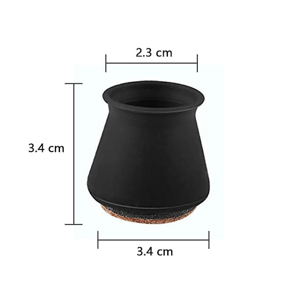 Stolsbensskydd 16 st Silikon Stolsbensskydd Golvskydd Med Odelbara Filtkuddar, Flytta Möbler Tyst Och Skydda Dina Golv Från Repor Black