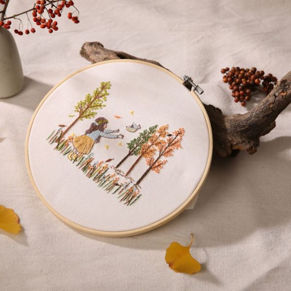 Stämplat Broderikit för Nybörjare Färgglatt Livsmönster DIY Heminredning 2