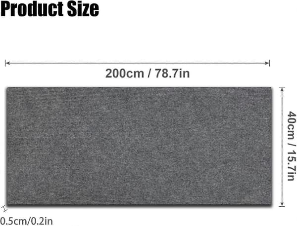 Selvklebende klorematte for katter, anti-klo katte-sofaprotektor for vegger, gulv, sofaer, stoler, 200*40cm, grå, ikke-vevd dekkmateriale