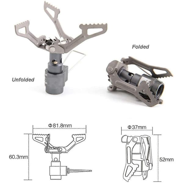 Bærbar Propanovn til Camping Ultralet Titanium Rygsæk, 5.2*3.7cm, Sølv, Metalmateriale