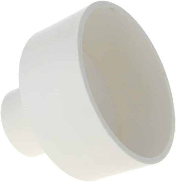110 mm x 50 mm ID PVC-reducer, muff-till-muff rörkoppling, vit, 1 styck