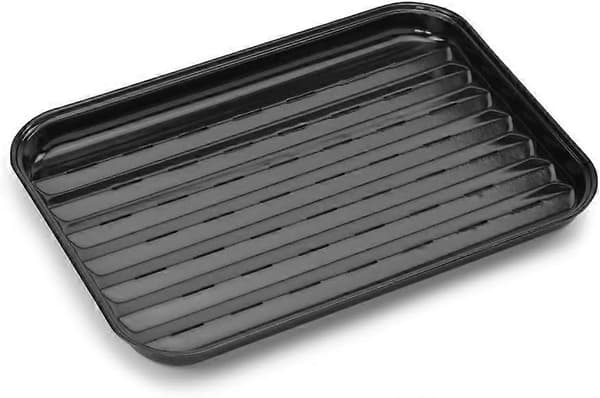 Gjenbrukbart grillbrett i emalje, grilltilbehør, 34,5*24,5 cm, svart