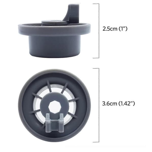 8 st diskmaskinshjul för underkorg, underkorg för diskmaskin, 3,6*2,5 cm, grå, plastmaterial
