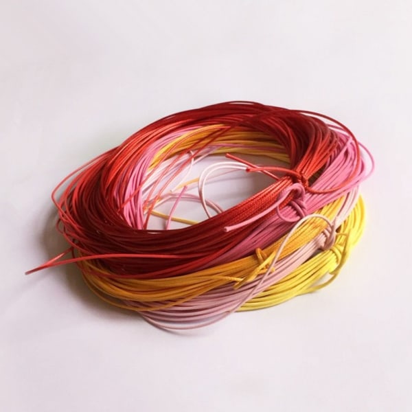 10 m vax nylon rep sladd för gör-det-själv armband halsband beslut 1 mm rosröd