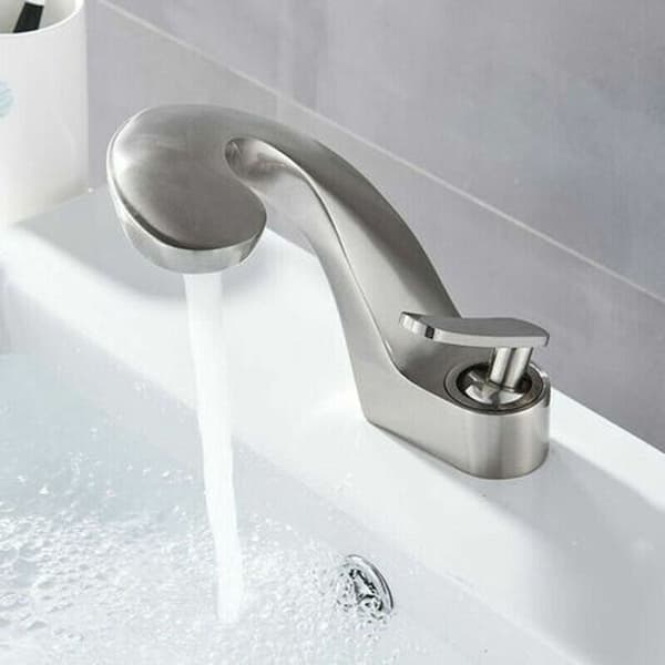 [RM] Brushed Nickel Hot and Cold Adjustable Bathroom Faucet KLB