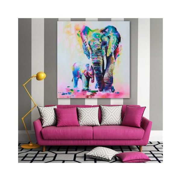 Modern Canvas Väggdekor Elefanter Konstmålning Print 30cm*30cm