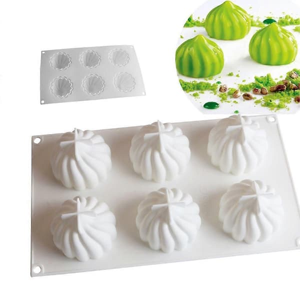 3D Silikonmousse Tårtform - Vit - 1 st