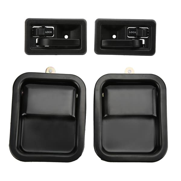 [RM] Outer Inner Door Handle Set Front Left Right 55176476AC Replacement for Jeep Wrangler YJ 1991‑1996