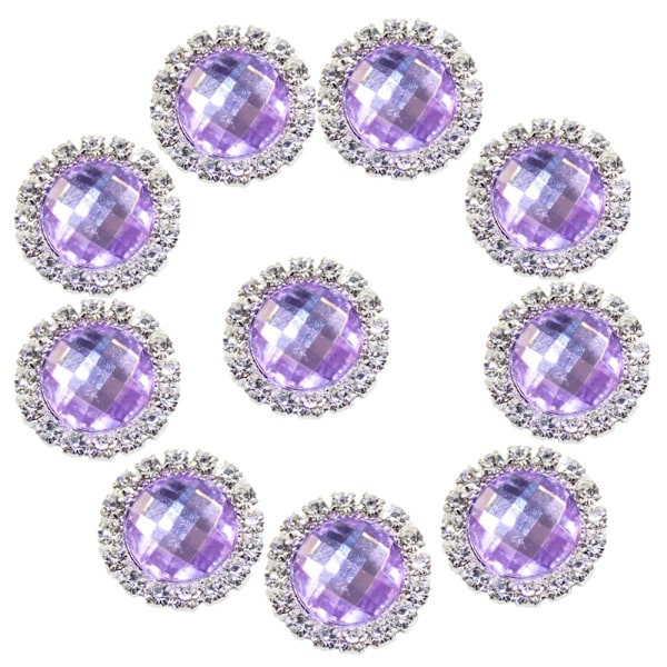 DIY kristall akryl diamant rund knappar bröllopsdekoration ljuslila