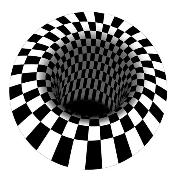 3D-tryckt Rutig Vortex Illusion Matta Golvmatta För Vardagsrumsdekor 80cm