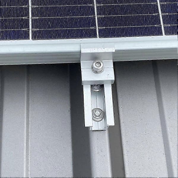 Solpanelmonteringsklemme - Justerbar 30 mm endeklemme til PV-beslag Silver 35Mm