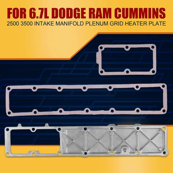 Indsugningsmanifold Plenum Gittervarmeplade til 6.7L Dodge RAM Cummins 2500 3500 2008-2024