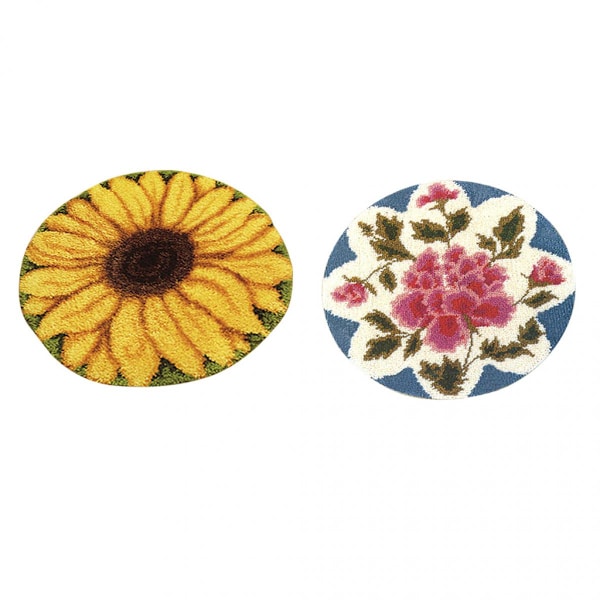DIY Lås Krok Kit Matta Tillverkning Hantverk för Barn/Vuxna - Solros- och Rosblomdesign - för Födelsedag, Helgdag,