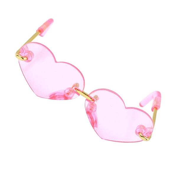 fashionabla solglasögon hjärtformade glasögon för 12 tums blythe dockor rosa