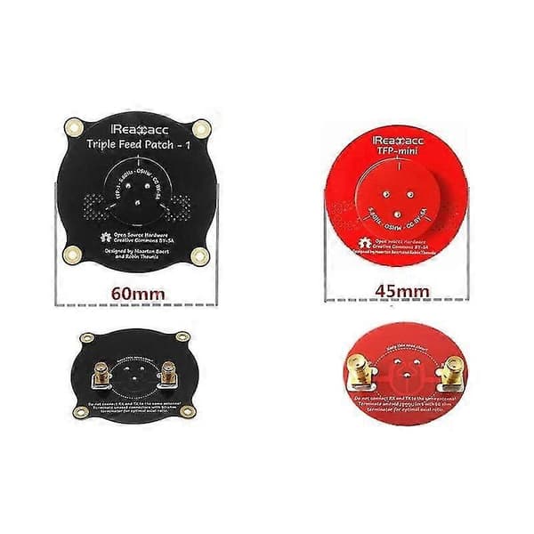 Realacc RHCP Pogoda Antenne + TFP-Mini Triple Feed Patch 45mm Sort 5.8G FPV Antenne Til FPV RC Drone