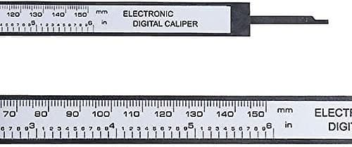 Digitalt skjutmått, 150 mm mätverktyg för längd, bredd, djup, ytterdiameter och innerdiameter (svart)