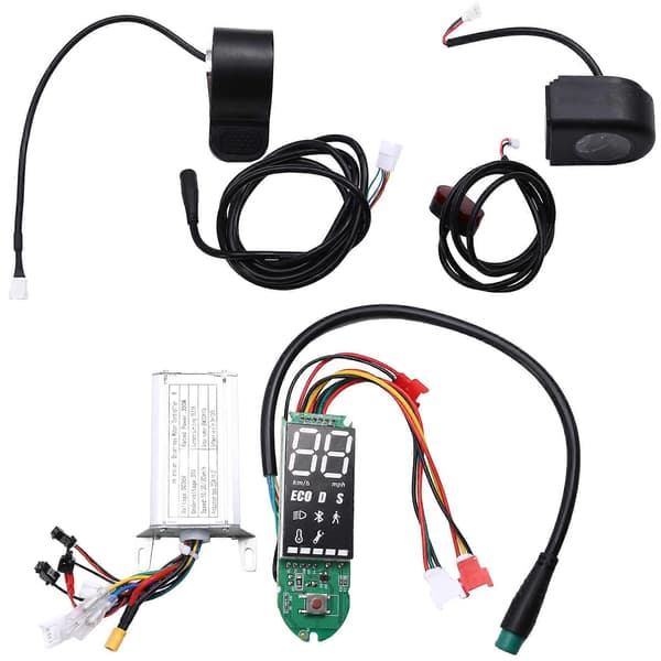 36V 350W Controller Dashboard Accelerator Scooter Udskiftningssæt til E-Scooter Controller Dashboard Ac Black  Silver