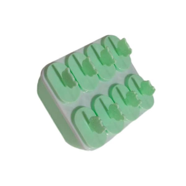 8-hullers form til frossen is til ispinde DIY til ispindemaskine Slikform Bakke Pande Køkken green 12*11*6.5cm