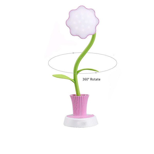 Dimbar LED Skrivbordslampa För Barn, USB Vikbar Lampa Rosa
