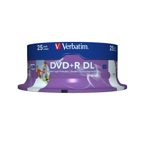 [RM]VERBATIM Double Layer DVD+R - 8x - 8,5 GB - Large printable surface - Spindle 25 Polykarbonat