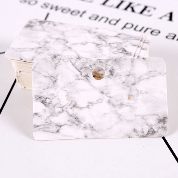 100x smycken örhänge hängande stift displayhållare hängande kort 5.0x3.0cm marmorering