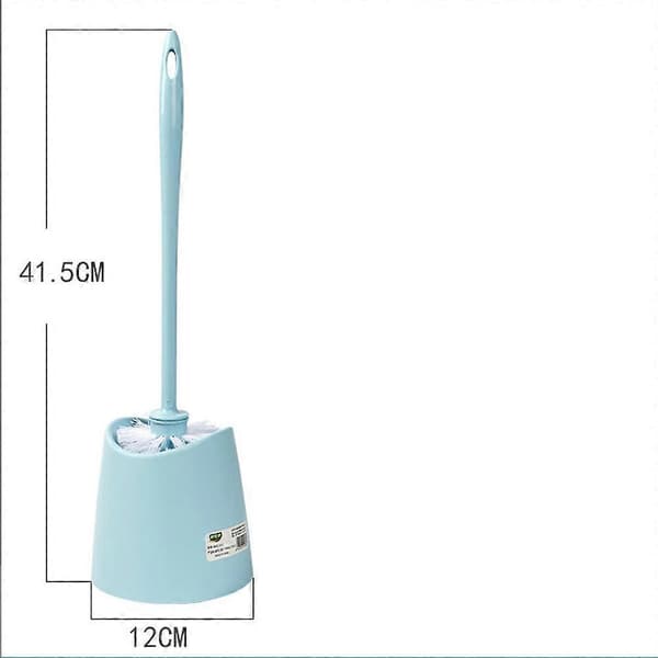 Standard toalettbørste, polypropylen, hvit børste. Blå. Dimensjoner 12 x 38 cm