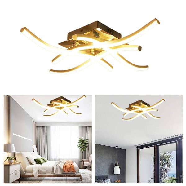 Modern 4-radig LED-taklampa, Inomhus Kökslampor, Vit Belysning
