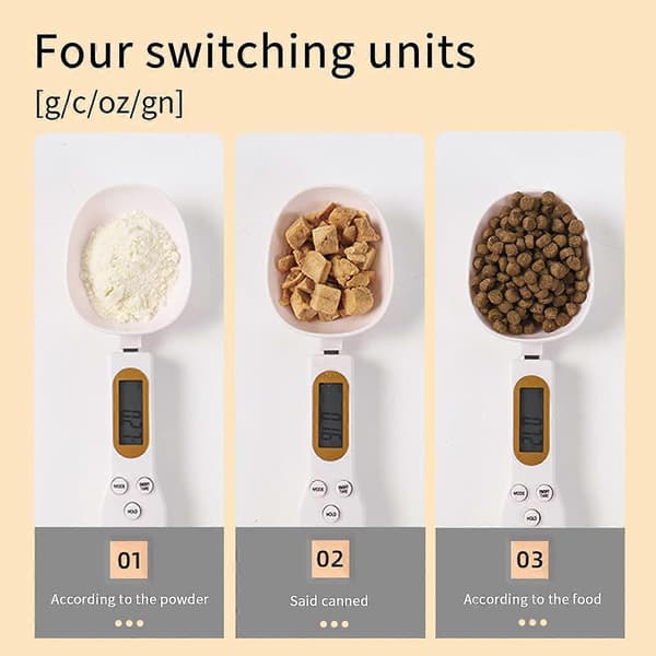 Digital Måleskje, 500g/0.1g Multifunksjonell Matvekt for Baking, Mel, Hvit, 2024 Ping