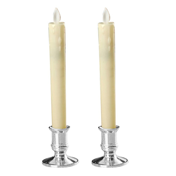 2 st varma LED-ljus romantisk sväng äkta flammor ljus hem bröllop silver b