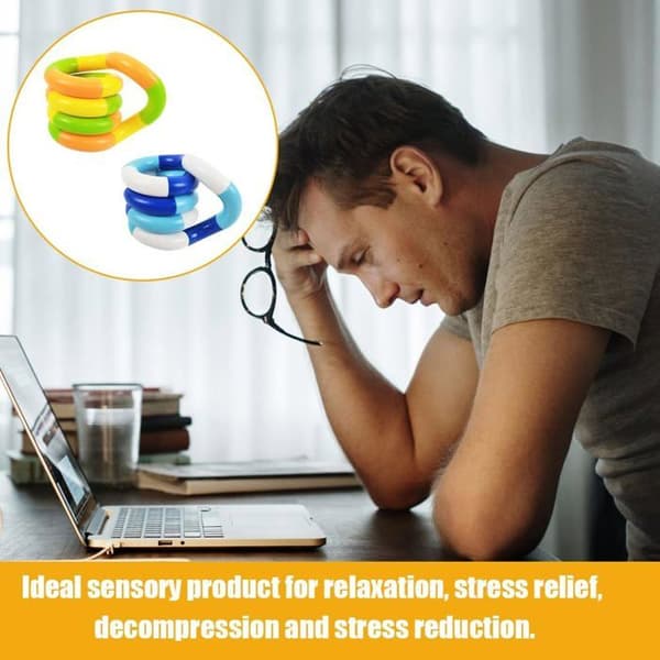 Set med 2 anti-stress sensoriska ormar - Tysta vridleksaker för barn och vuxna - Avkoppling och koncentration - Present