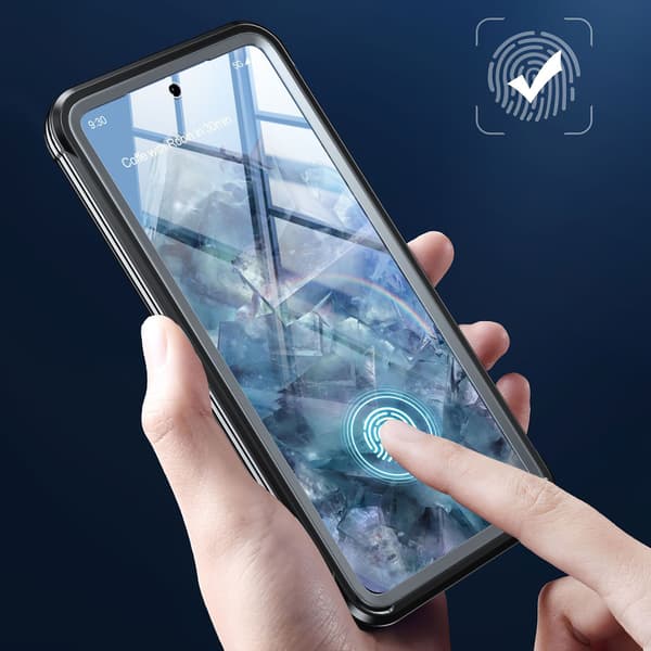Three-Proof 9H Glass Phone Case Compatible with Google Pixel 10/10 Pro - Black TPU+PC, Magnetic, Shockproof & Waterproof 94