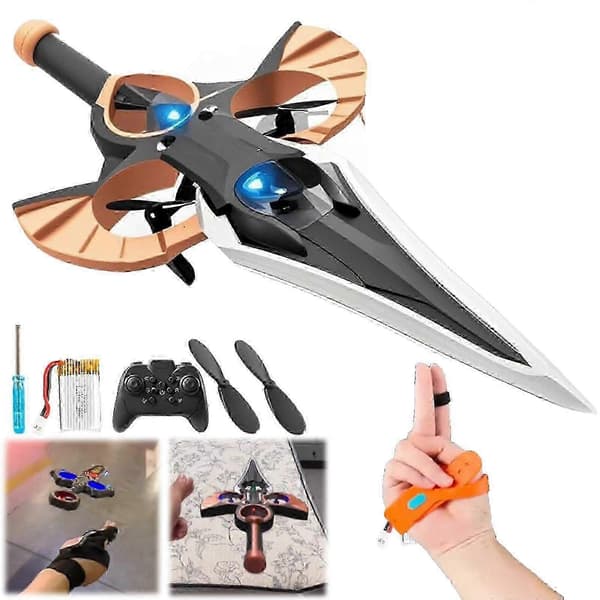 [RM]Fjernkontrollfly, 2.4G Flying Sword Gestikksensor RC Stunt Glider Flydrone, Bursdagsgaver til barn og gutter Black Bronze