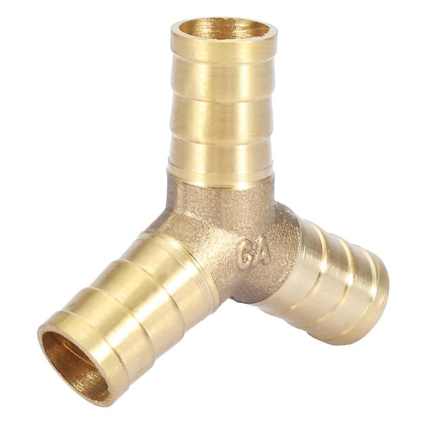 Messing Y 3-vejs Slange Modhage Forbinder Samlestykke Luft Vand Gas OD (12mm, 2stk)