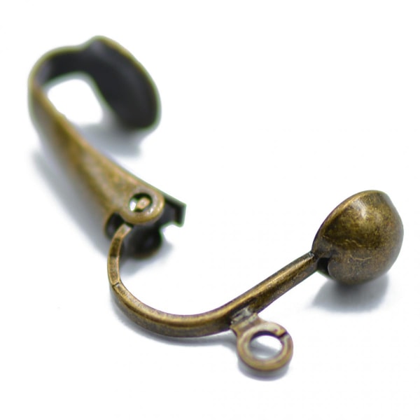 12 st brons halvkula klämma på örhängen fynd för smyckestillverkning