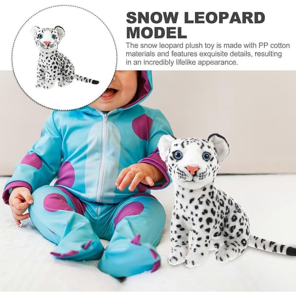 [RM]Udstoppede sneleopard plysdyrdukke tegneserie til børn, der leger