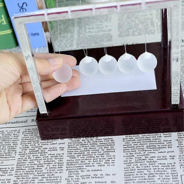 Newton's Cradle with LED Lighting, Kinetic Energy, Science Toy for Home and Office, Home Decor