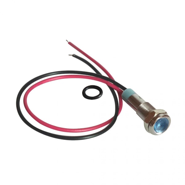 220V 6mm signal strömförsörjning LED metall signallampa med vit ledning