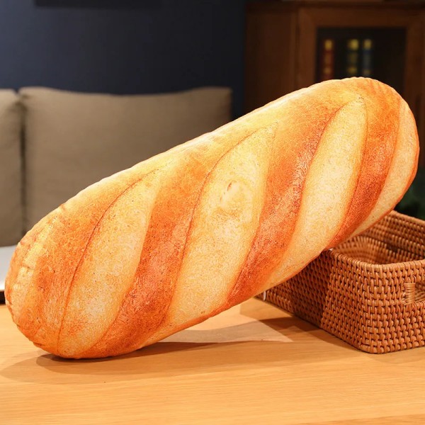 Franskbröd Plyschkudde Fylld Utskrift Bilder Mat Plysch Peluche Festrekvisita Dekor Sovsällskap Man Present Bread 20cm