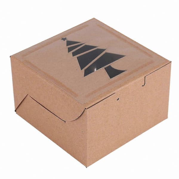 30 Kraft Pap Bageriæsker 4x4x2.5\" Auto-Popup til Småkager, Cupcakes, Donuts, Brownies Ginger