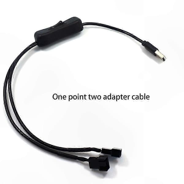 5V USB til 3/4-bens PWM blæserstrømadapter med tænd/sluk-kontakt og kablet kabel