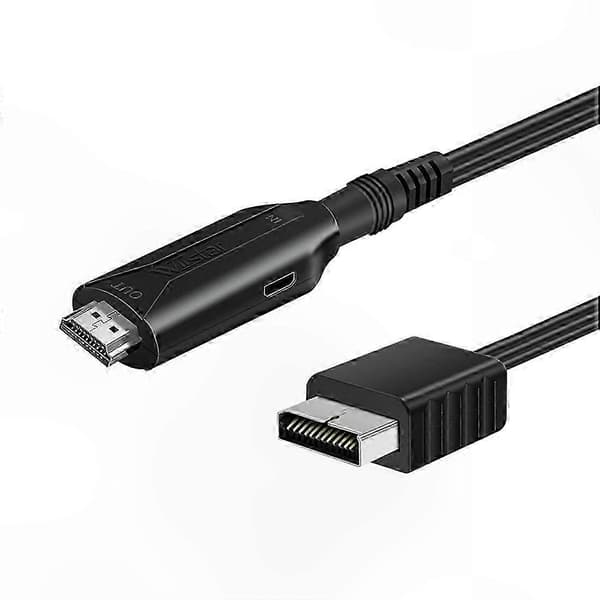 Audio-videomuunninsovitin PS1/PS2-yhteensopiville laitteille, tukee HDTV- ja PC Full HD -liitäntäkaapelia Black