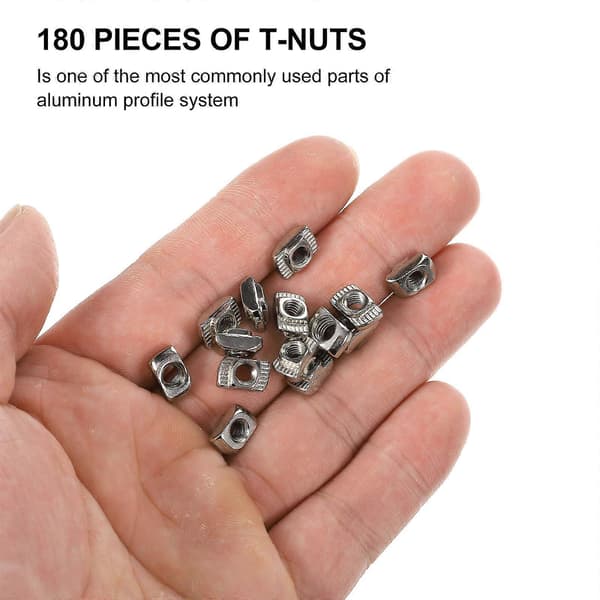 [RM]Hammarhuvudmutter Kolstål T-mutter för aluminiumprofil 180 st set