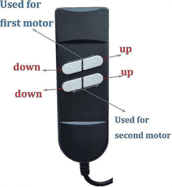 Remote Control Electric Adjustable Lift Chair - 4-Button Manual Control, 5-Pin Compatible with 2 Motors for Up/Down Movement