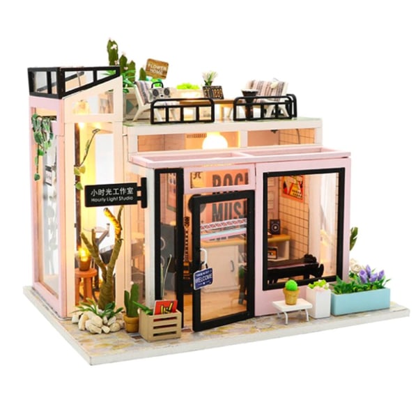 1/24 Trä DIY Miniatyr Dollhouse