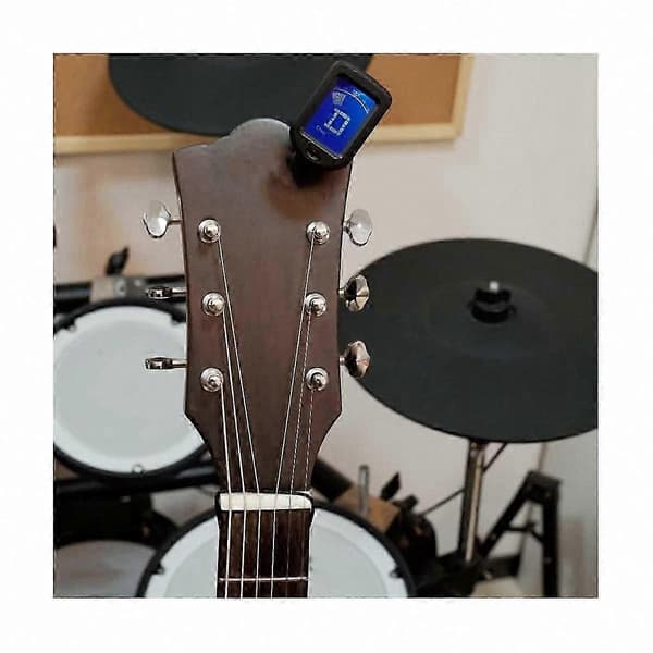 Clip-on instrumentstemmer til guitar, ukulele, violin, bas og kromatisk brug Black