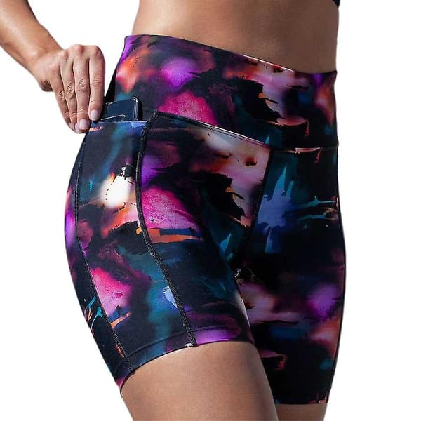 Kvinnor Tryck Hög Elastisk Midja Slim Fit Shorts Strand Simning Boyshort S