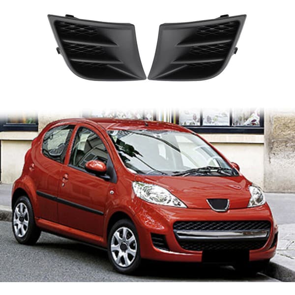 For 107 2009-2012 Black Left Right Bumper Grille Fog Light Cover Replacement 7422A8 7422A9